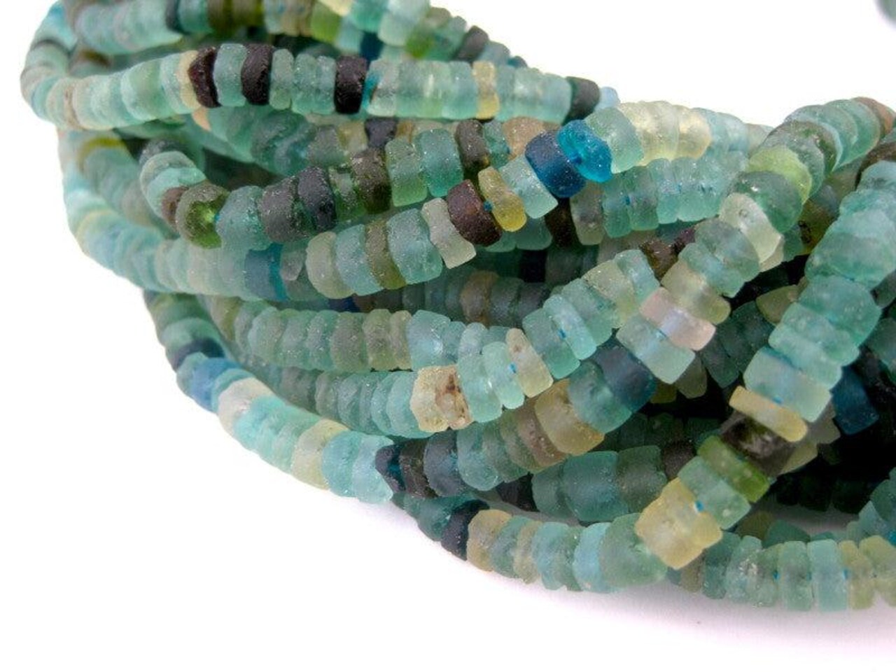 Cylindrical Roman Glass Beads, Genuine Glass Found in Afghanistan, Matte Glass Beads for Jewelry Making, The Bead Chest